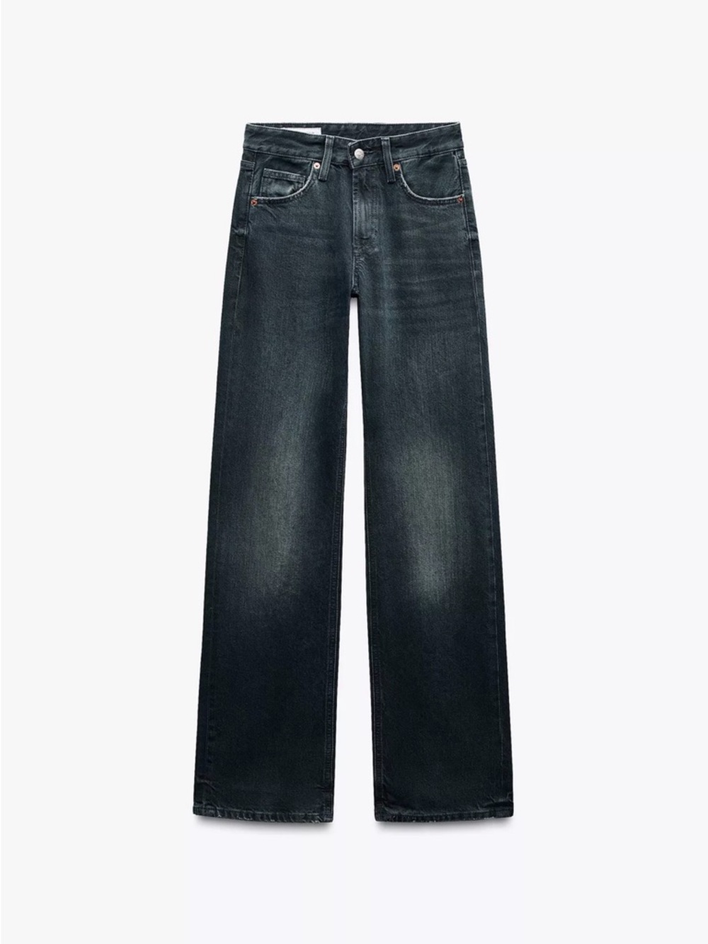 Zara Women's Mid-Rise Wide Leg Jeans